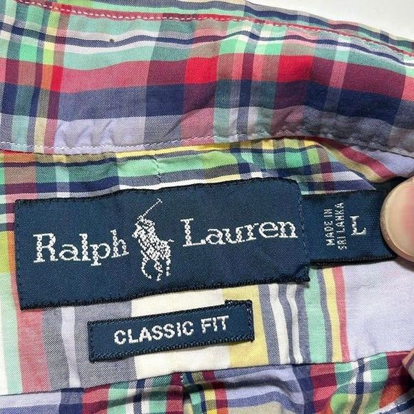 Vintage Ralph Lauren Classic Fit Plaid Button Down‎ Dress Shirt Mens Large - Picture 6 of 8
